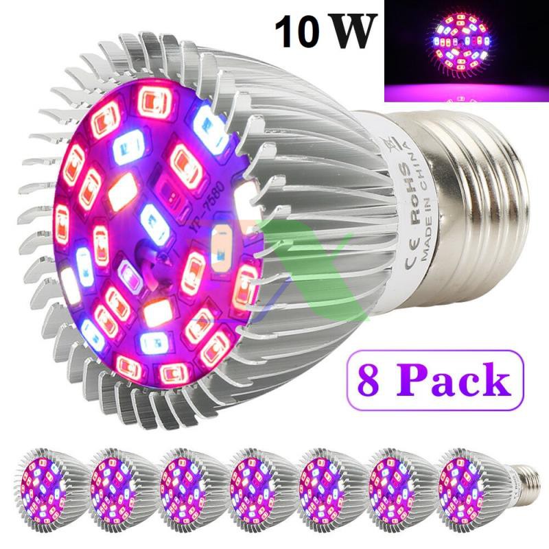 Đèn trồng cây, Đèn led trồng rau trong nhà, Led grow lights E27 10W