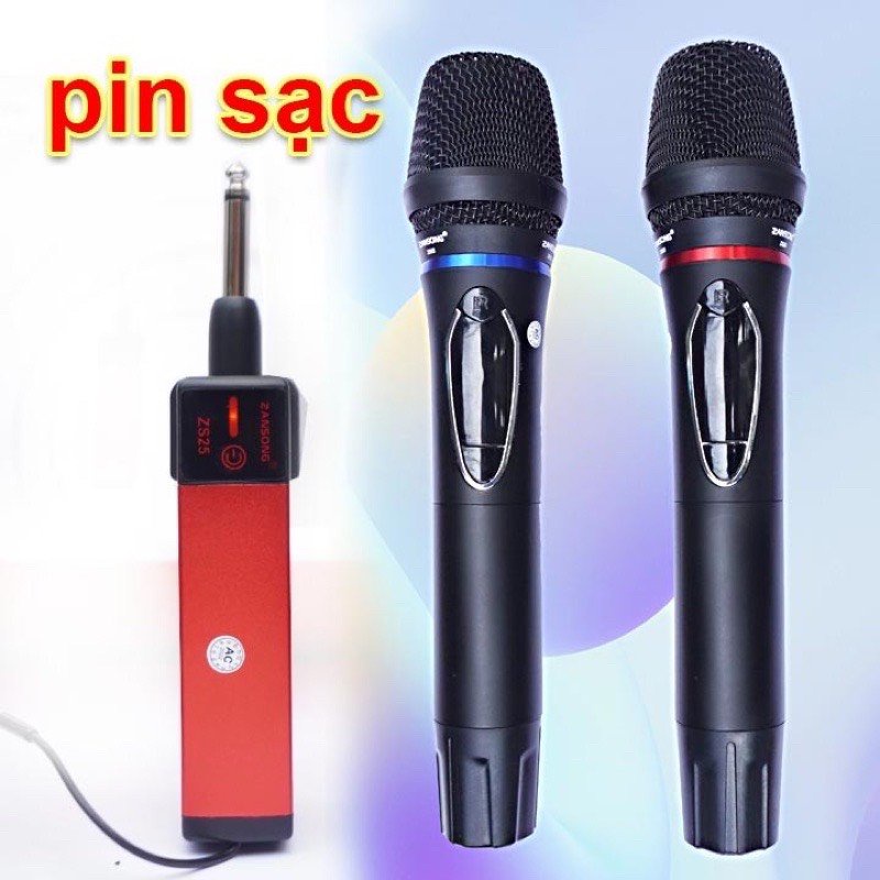 Micro Karake Đa Năng ZANSONG ZS25 Không Dây,Chống Hú, Mic Hát Ra Loa, AmLy, Thu Âm Giá Rẻ, Độ Bền Cao. Bảo Hành 12 Tháng