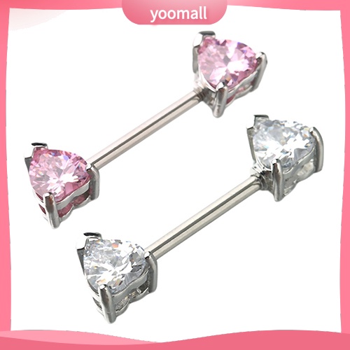 1 Khuyên Nhũ Hoa Hình Trái Tim Bằng Thép Không Gỉ Cho Nữ