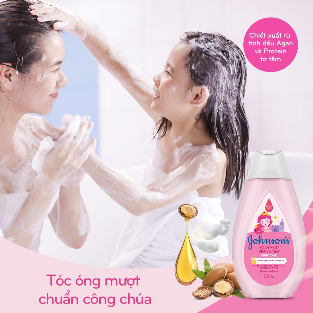 [Mã FMCGMALL - 10% đơn 250K] Dầu gội óng mượt Johnson's cho bé gái 200ml - 100980000