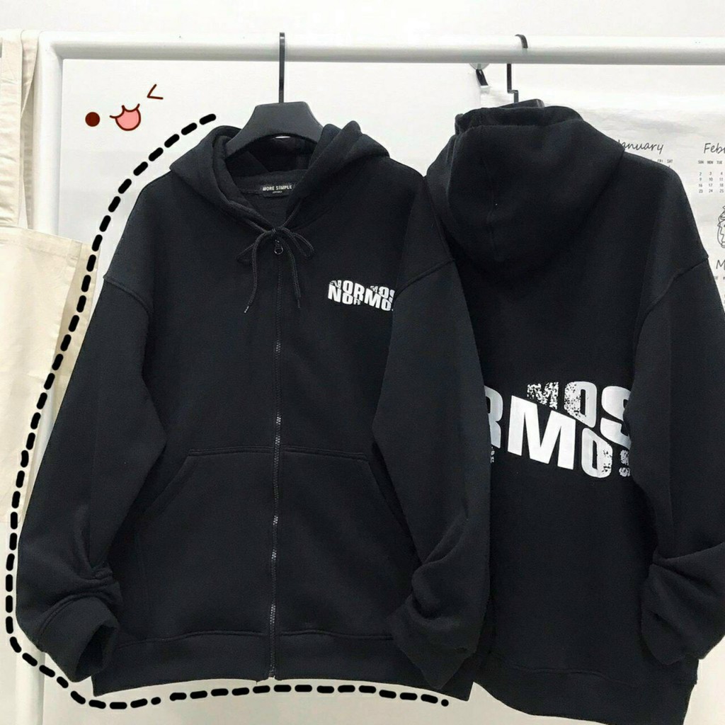 Áo Hoodie Chống Rét Cho Nam Nữ Unisex Form Rộng in hình Normos