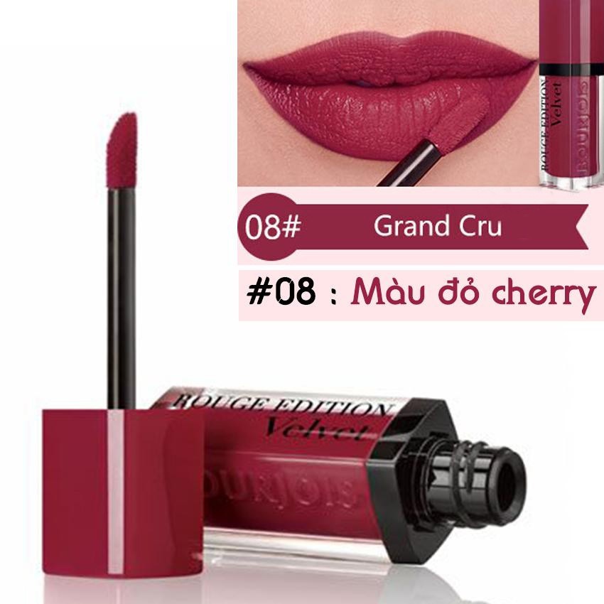 Son kem lì Bourjois Rouge Edition Velvet 7.7ml màu 08 - Grand Cru - Màu đỏ cherry - Pháp