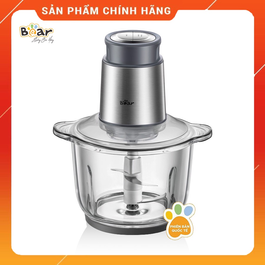 [Bear Chính Hãng]Máy xay đa năng Bear 2L QSJ-B03Y7 màu xám. công suất 300W, dung tích 2L bằng Inox 304, cối thủy tinh