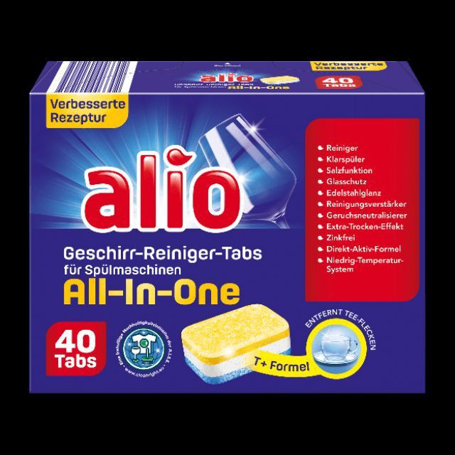 Viên rửa bát alio all in one 40 viên dùng cho máy rửa bát
