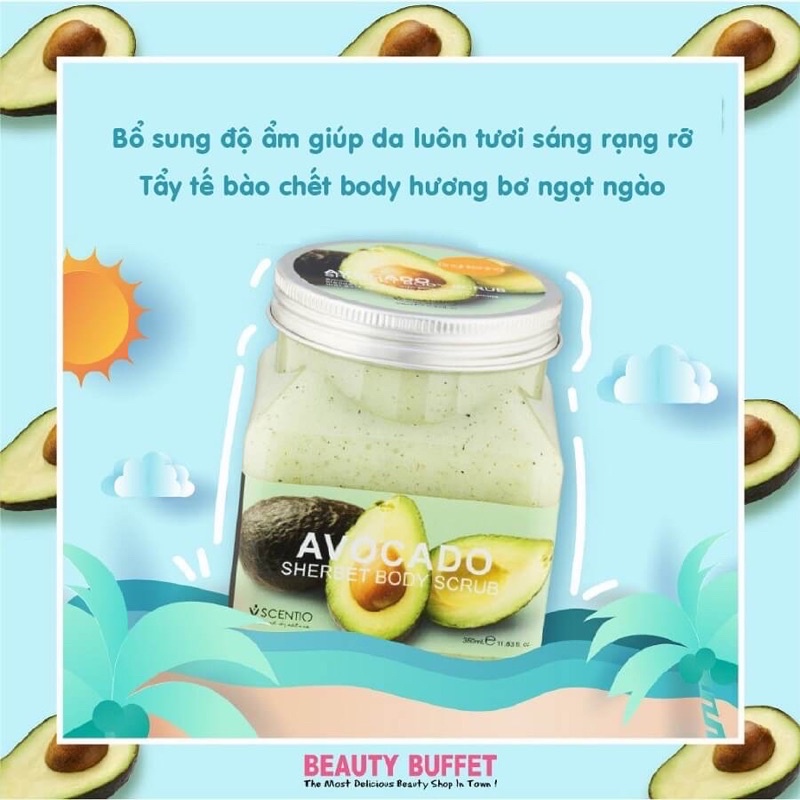 Tẩy tế bào da chết body Beauty Buffet Scentio Avocado 350ml