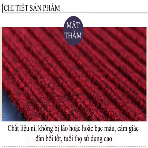 Thảm chùi chân nỉ đế cao su, kích thước 1.2x1.8m