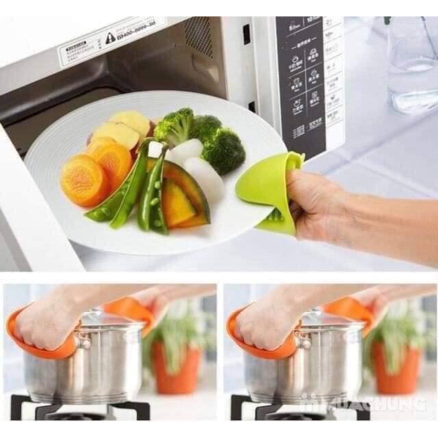 Bộ 2 miếng nhấc nồi cầm đồ nóng 100% silicon chịu nhiệt tiện lợi