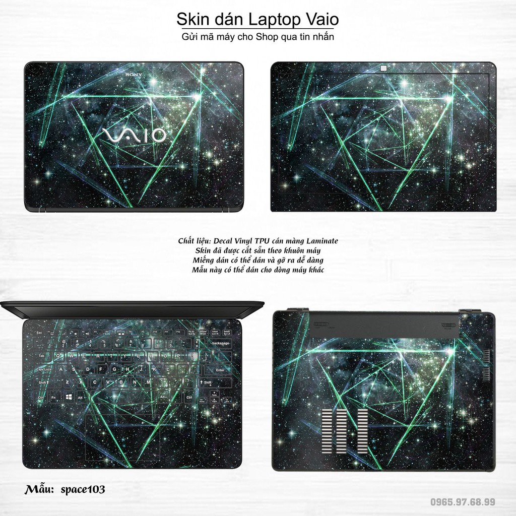 Skin dán Laptop Sony Vaio in hình không gian nhiều mẫu 18 (inbox mã máy cho Shop)