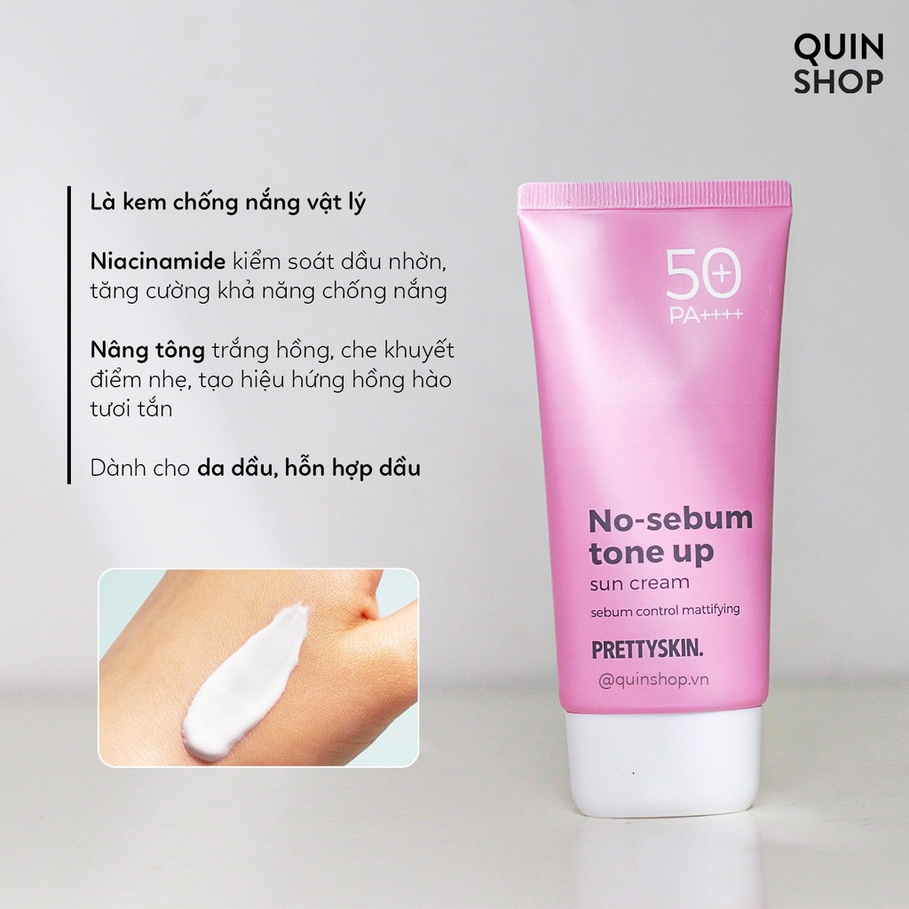 Kem Chống Nắng Nâng Tone, Dưỡng Ẩm, Làm Dịu Prettyskin Pink, No-sebum Tone Up, The Pure Jeju Cica, Hydra B5 Sun Cream