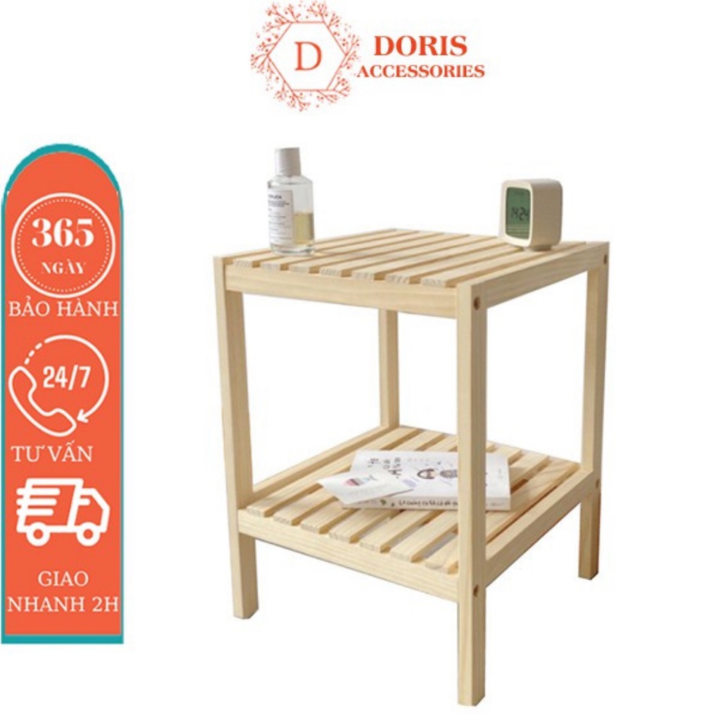Kệ gỗ tab đầu giường l Kệ đầu giường gỗ thông tự nhiên, chất liệu cao cấp - DORIS ACCESSORIES