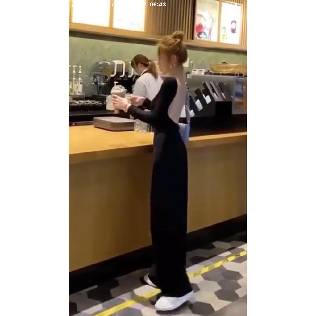 Jumpsuit Dài Tay Ống Quần Rộng thu đông sang chảnh màu đen (thời trang nữ mẫu mới 2020)[Hermano Fashion]