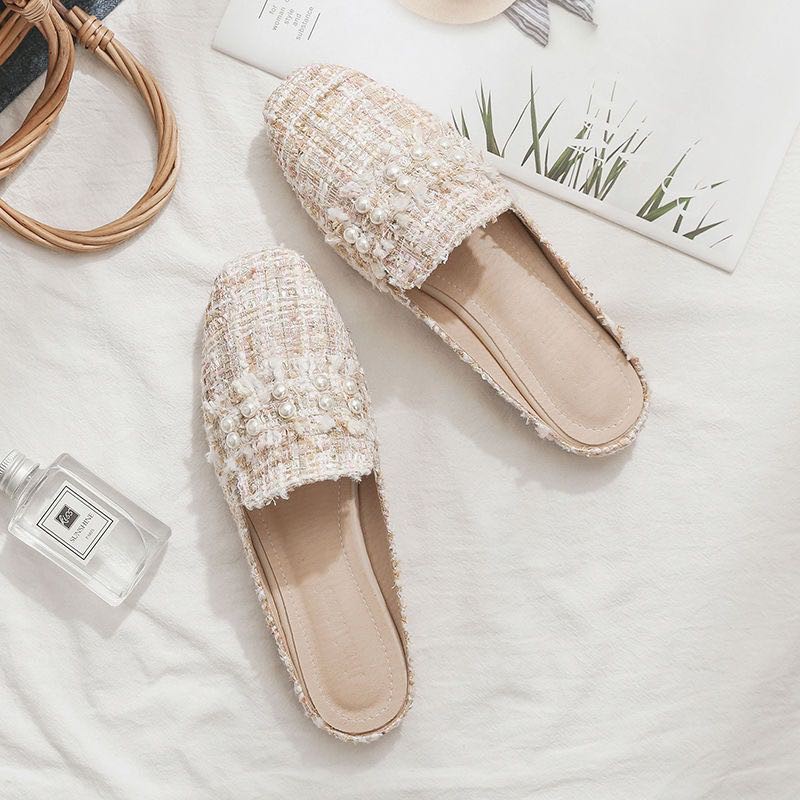 Giày Sandal Đế Bằng Plus Size Chống Trượt Thoải Mái Cho Nữ