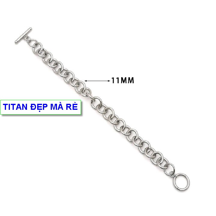 Lắc đeo tay nam titan khoen tròn cổ điển - Cam kết 1 đổi 1 nếu gỉ sét