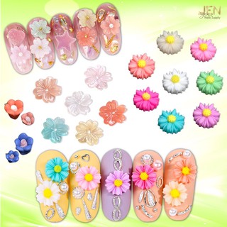 Charm nhựa hoa đào hoa cúc-set 5 hoa