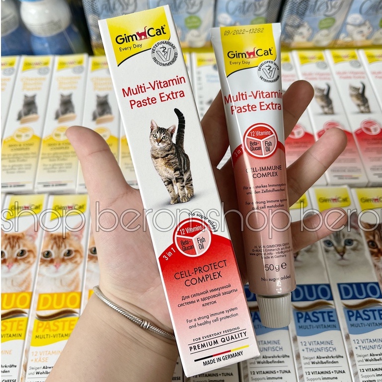 [Mã PET50K giảm Giảm 10% - Tối đa 50K đơn từ 250K] GEL MULTI VITAMIN EXTRA GIMCAT CHO MÈO 50G - GIMCAT GEL FOR CAT