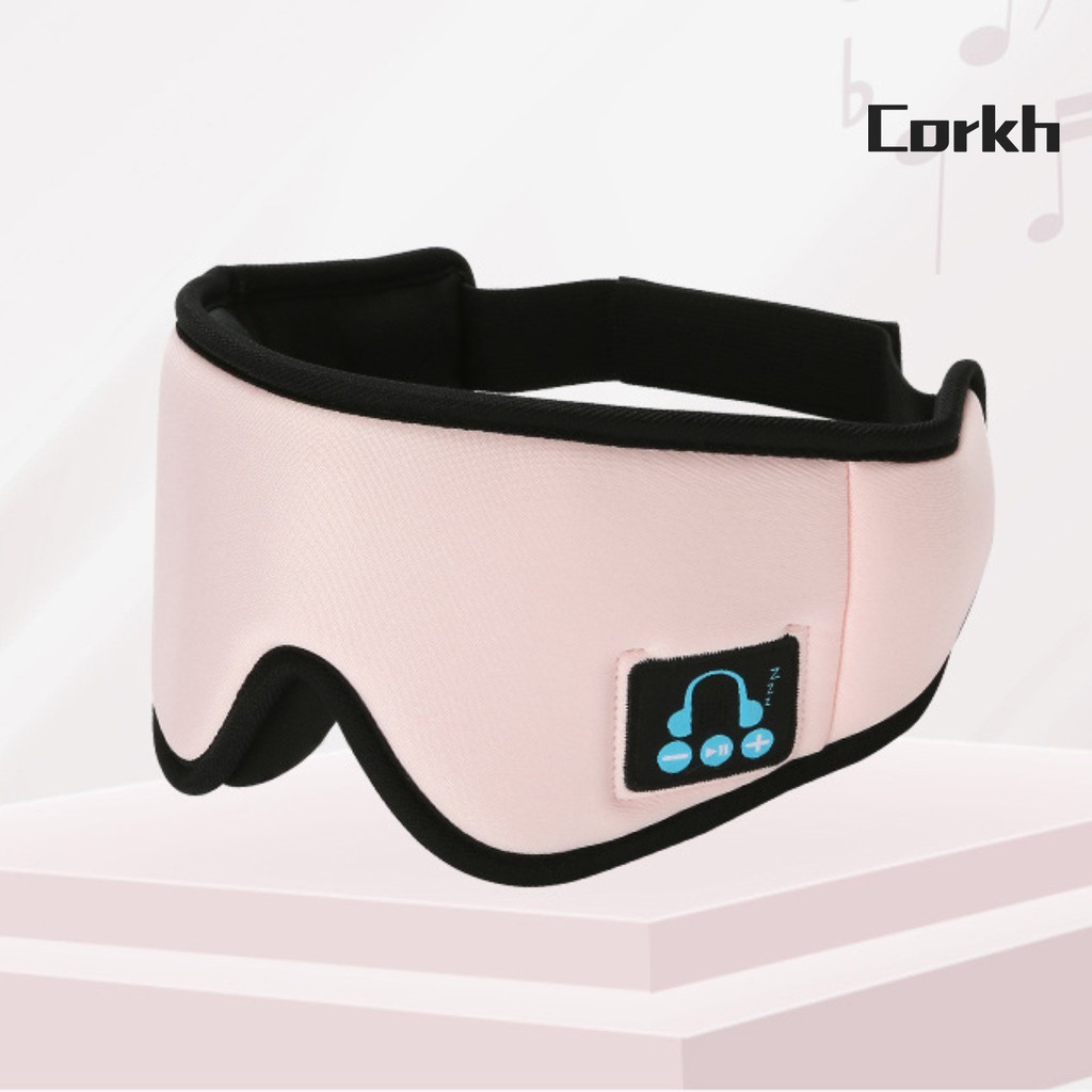 corkh Wireless Bluetooth 5.0 Headset Music Sleep Aid Shading 3D Soft Sleep Eye Cover