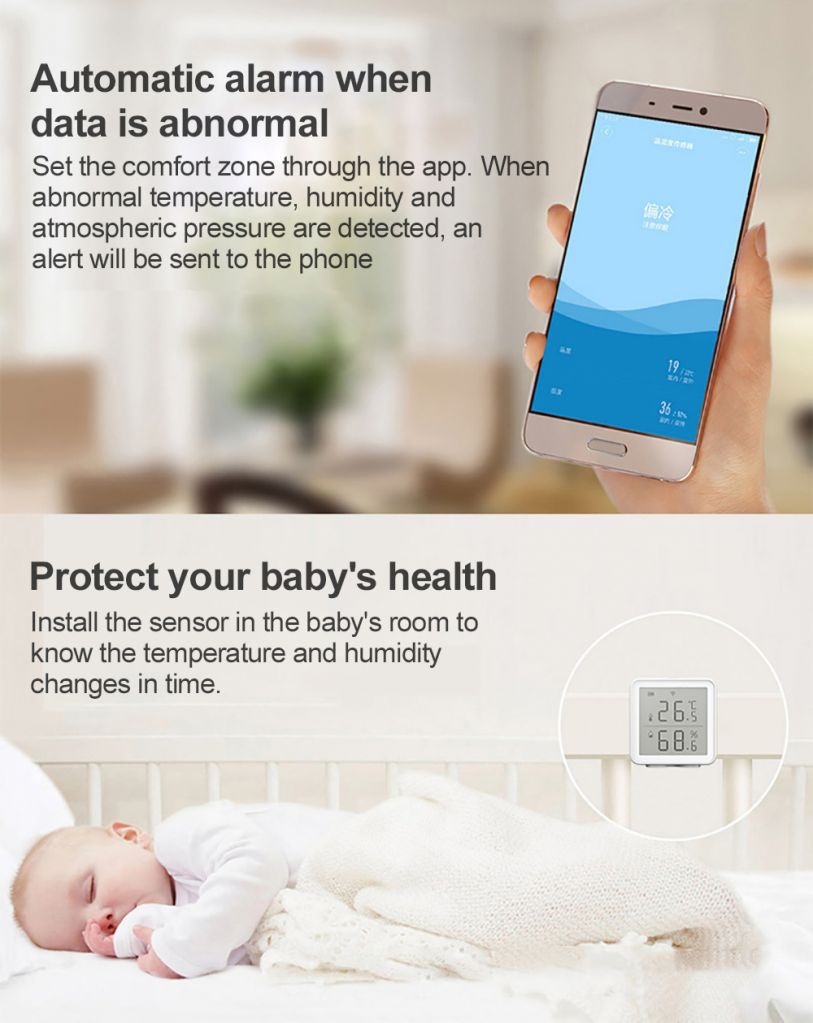【Available】 WIFI temperature and humidity sensor smart home indoor intelligent linkage temperature and humidity abnormal sensor 【Bloom】 | BigBuy360 - bigbuy360.vn