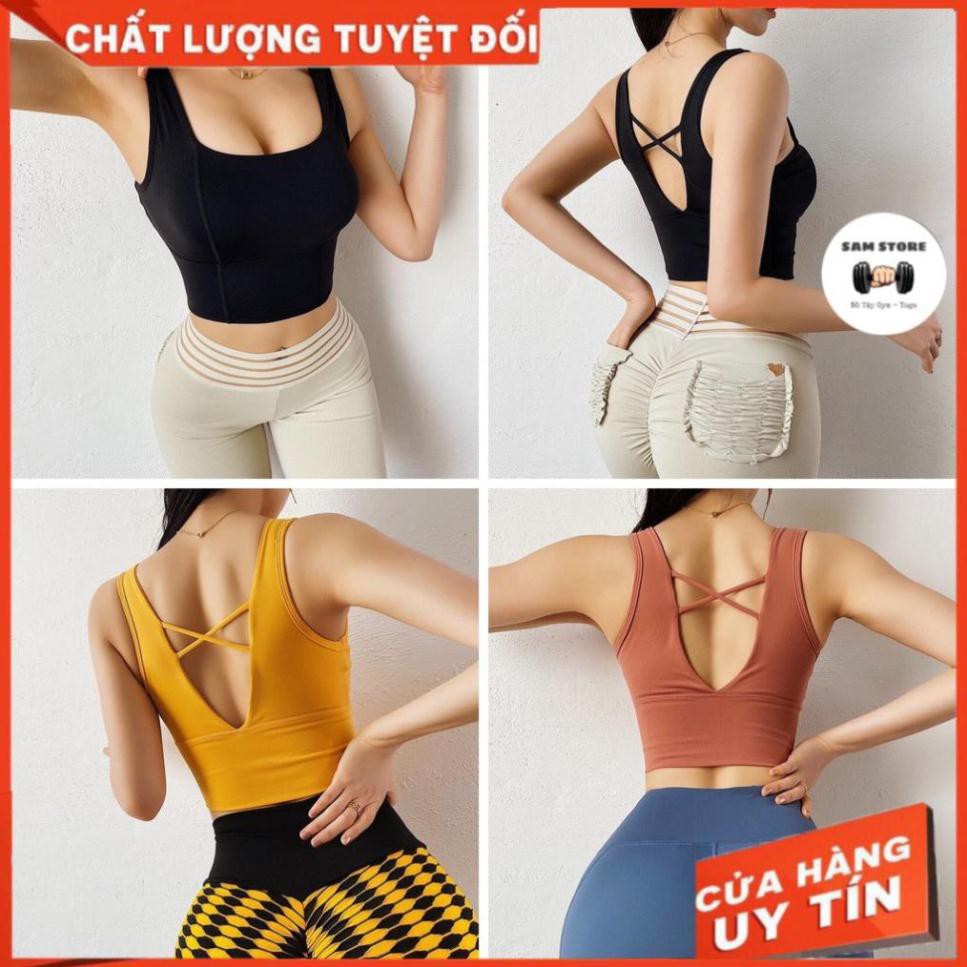 A [Emma] Bra Crop Chữ X [ẢNH THẬT] Áo Bra tập Gym Yoga - Áo ngực thể thao, Bra đan chéo lưng Emma - Đồ tập gym cao cấp