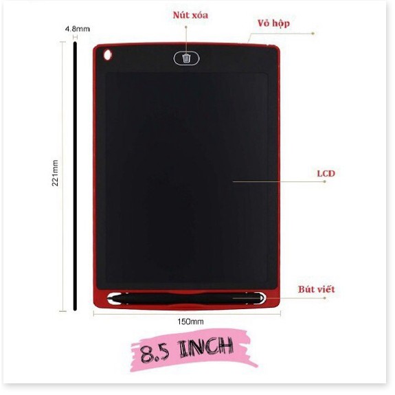 Bảng viết thông minh LCD tự xóa 8.5 inch cho bé tập vẽ, viết