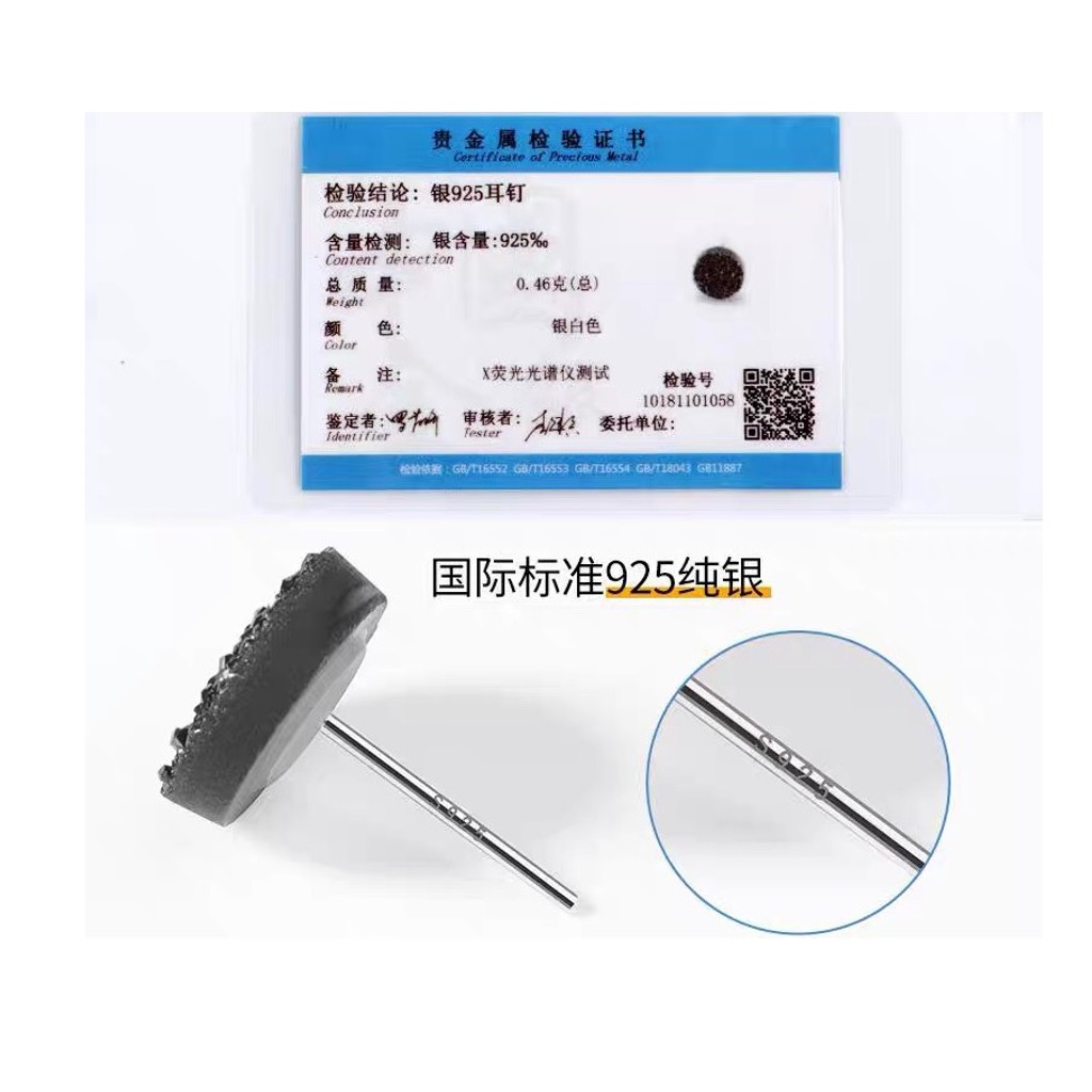 Bông tai, Khuyên tai nam nữ bạc mặt đính đá pha lê phong cách hàn quốc, Unisex, Cá tính, Độc đáo 1 chiếc