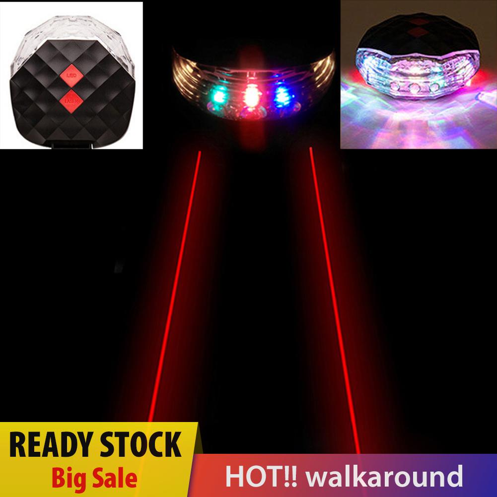 walkaround 5LED Bicycle Diamond Taillight Night Ridding Warning Bike Laser Rear Light