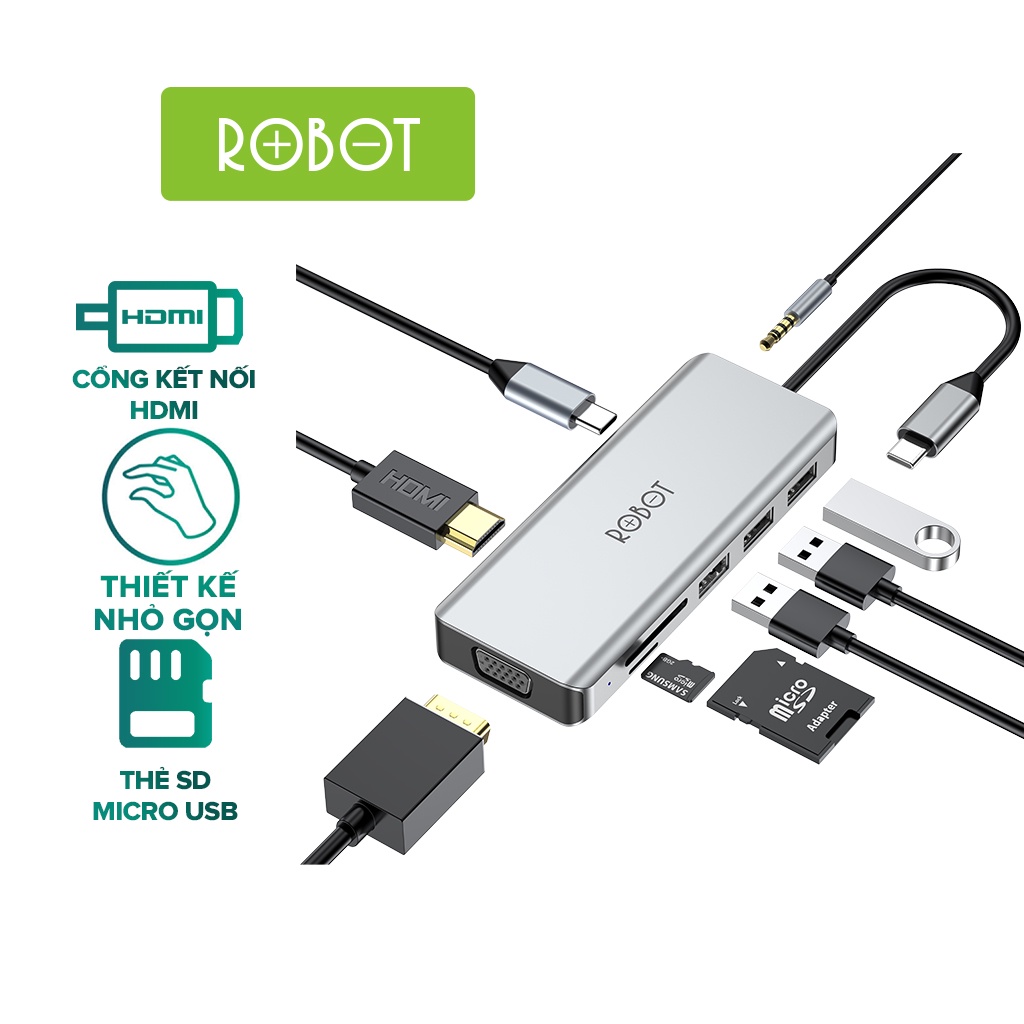 HUB Chuyển Đổi Đa Năng ROBOT HT390 9 Trong 1