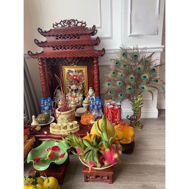Bình cắm lông công phong thủy, bình hoa con công trang trí nhà cửa TM Decor