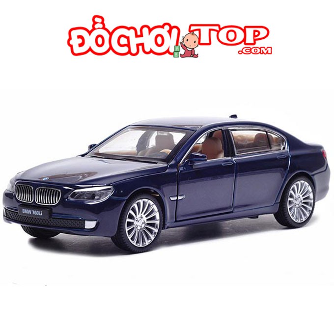 Xe mô hình ô tô siêu xe BMW 760Li hãng XLG tỉ lệ 1:24 màu xanh  Chất Liệu Hợp Kim Cao Cấp