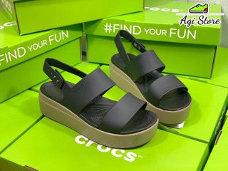 Sandal Cross Brooklyn đế cao 5cm (màu đen nâu)