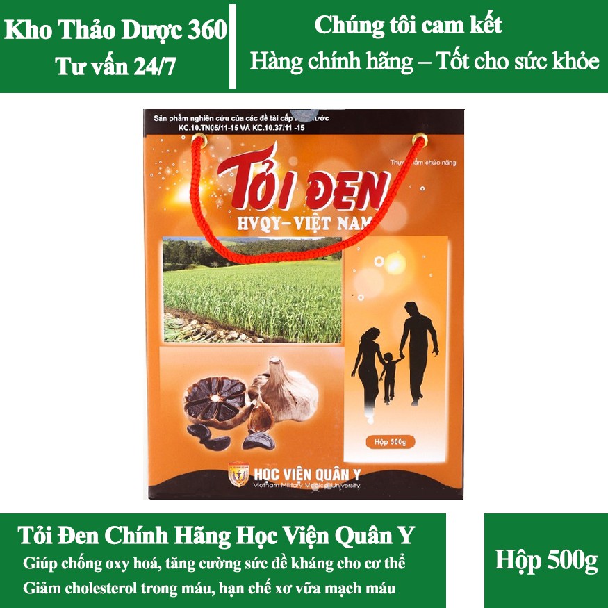 Tỏi đen Học viện Quân Y - Hộp 500g giúp tăng cường sức đề kháng