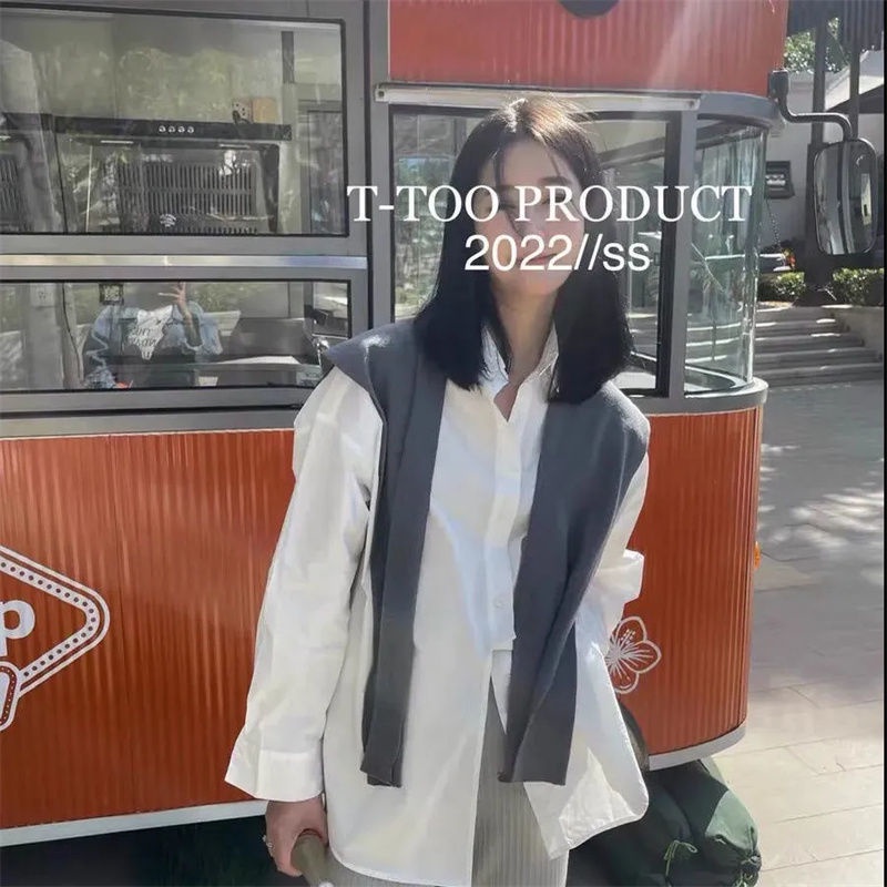 Áo Sơ Mi Tay Dài Dáng Rộng Màu Trơn Thời Trang Hàn Quốc 2022