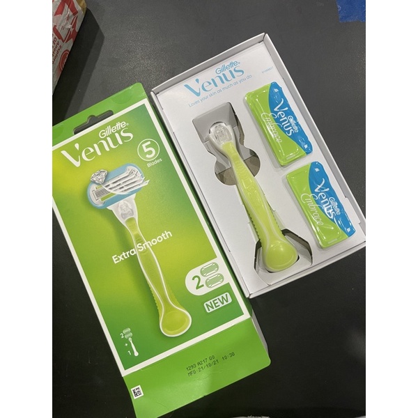 Dao cạo + đầu dao thay thế Gillette Venus Razor loại 5 LƯỠI cao cấp (XANH)