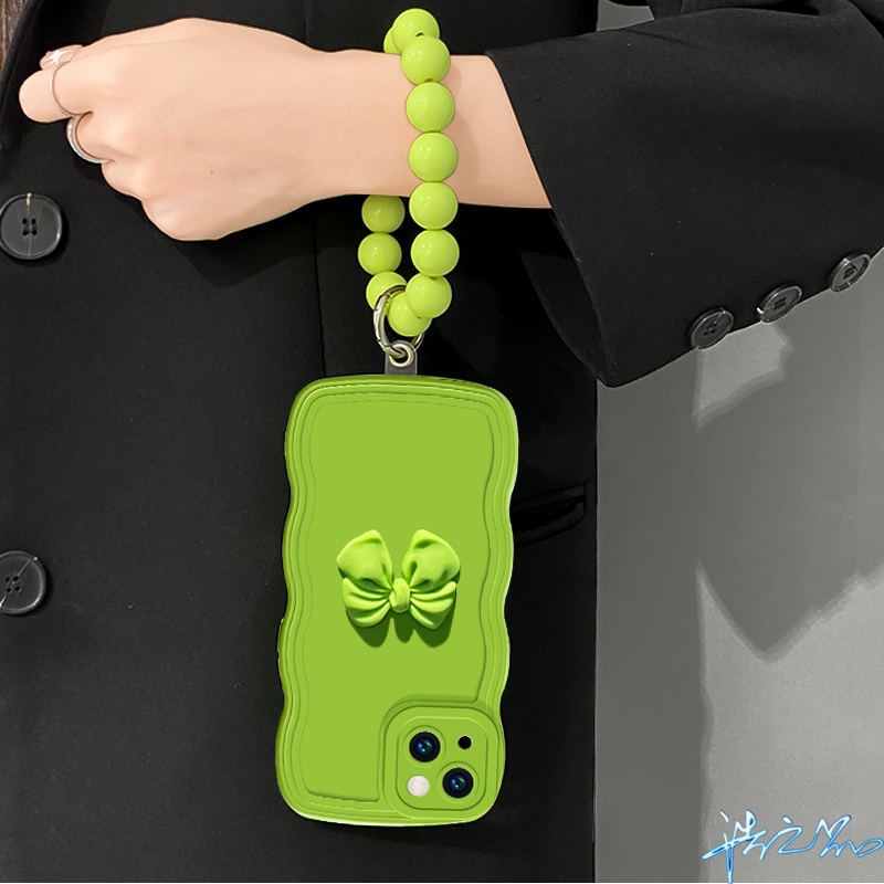 Ốp Điện Thoại Màu Xanh Lá Matcha 3D Thời Trang Cho iPhone 7 Plus 8 Plus 11 12 13 Pro Max 6 6S Plus X XR XS Max