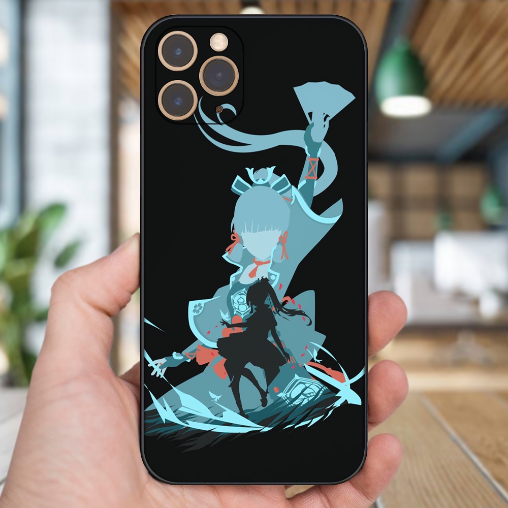 Ốp lưng iPhone 11 Pro dẻo đen cạnh vuông in hình Ayaka Genshin Impact