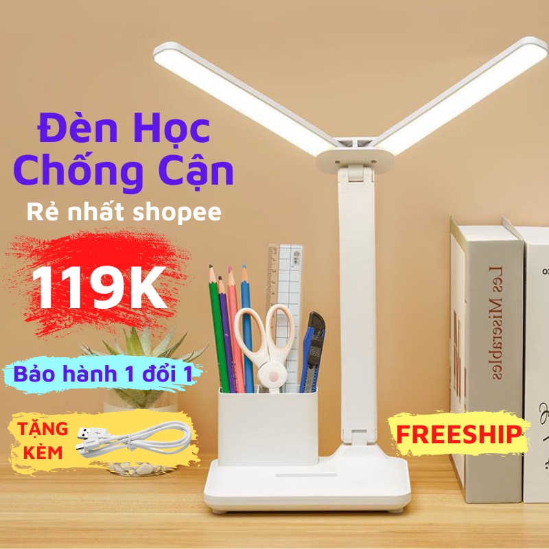 Đèn Học Led Để Bàn Chống Cận, Cảm Ứng Gấp Gọn Cao Cấp, ASAKI OFFICIAL