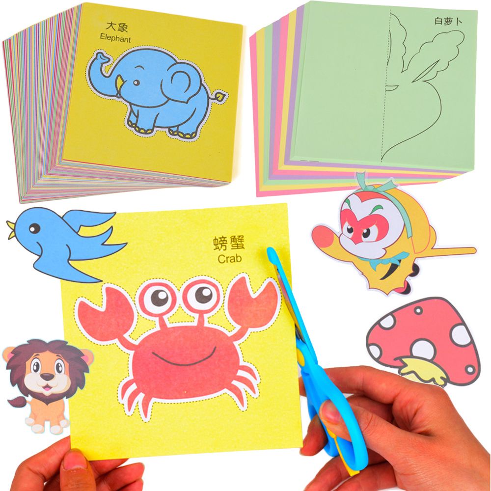 Bộ 96 món kéo cắt giấy thủ công WAPKTY DIY họa tiết trái cây động vật hoạt hình cho trẻ em học mẫu giáo