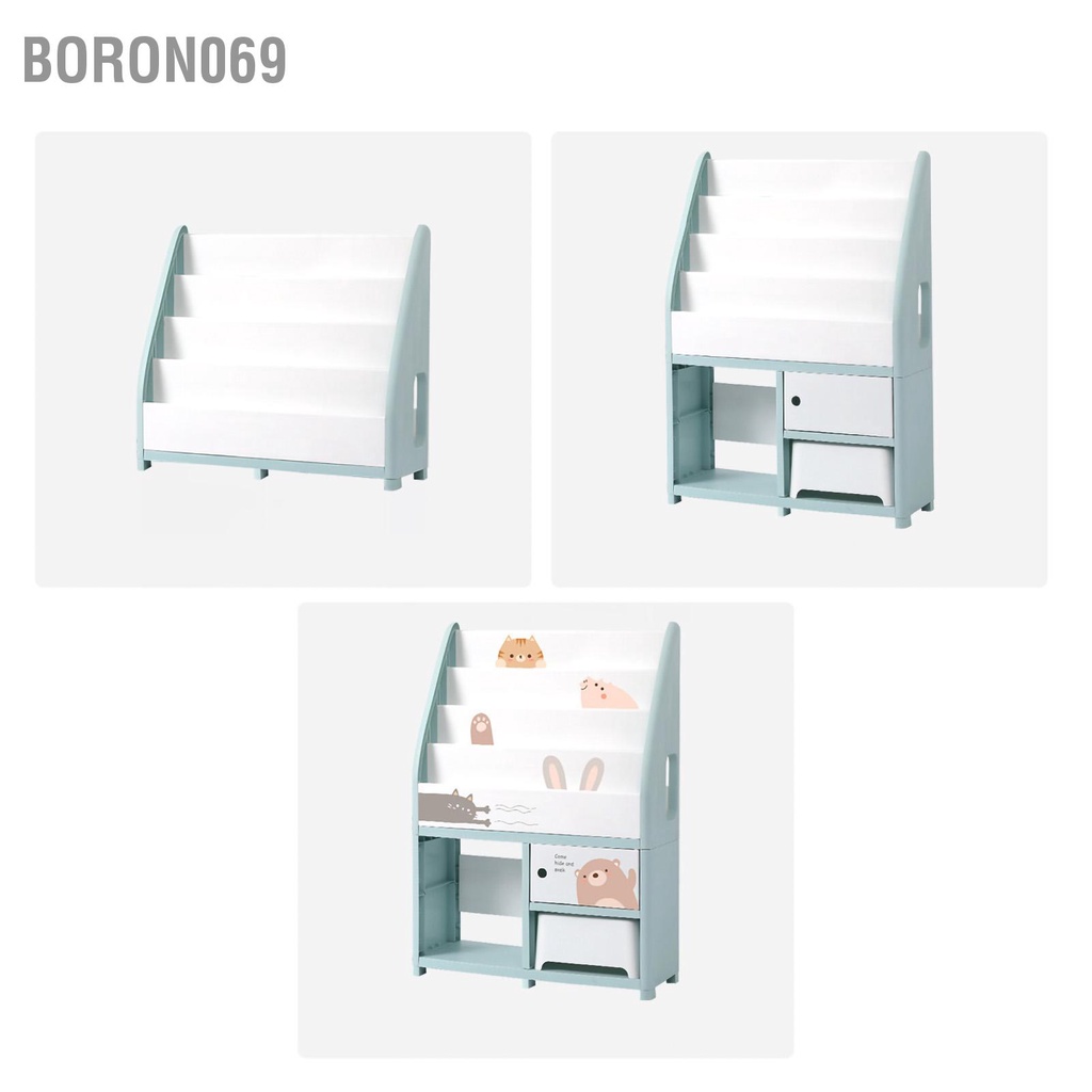 Giá sách lưu trữ cho trẻ em lớn bé đựng thân thiện với môi trường PP dành Kệ hình ảnh Boron069