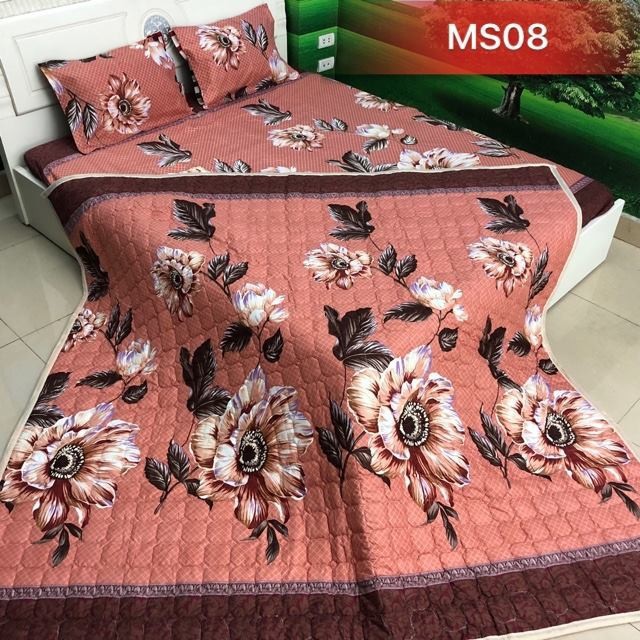 BỘ CHĂN GA COTTON POLY 5 MÓN CHẤT LIỆU ĐẸP I CHĂN GA 2 GỐI NẰM 1 GỐI ÔM I CHĂN GA LÀM QUÀ TẶNG