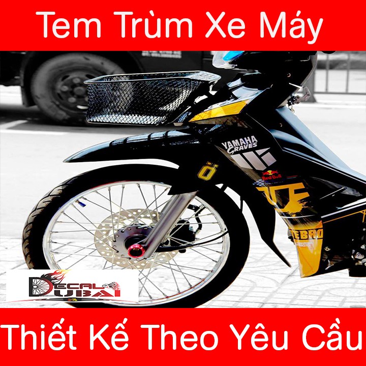 Tem Trùm Sirius Yamaha Sraves Vàng Đen