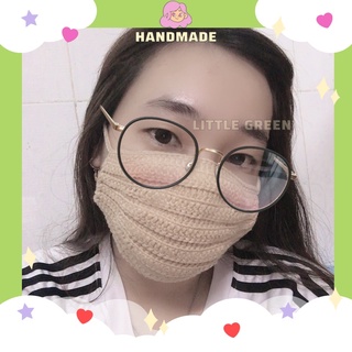 Khẩu trang len trơn nhiều màu được móc thủ công handmade