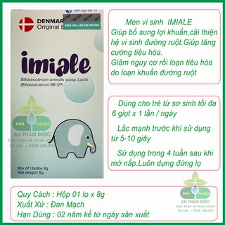IMIALE Lợi Khuẩn Sống Giúp Bé Tăng Cường Tiêu Hóa Tốt,Hết Táo Bón,Nôn Trớ,Tiêu Chảy.Đan Mạch