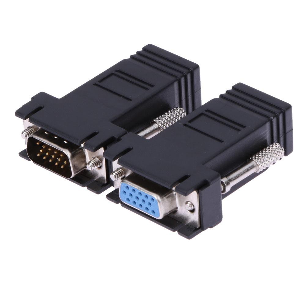 🌟Chất lượng cao nhất🍁VGA Extender Female To Lan Cat5 Cat5e/6 RJ45 Ethernet Female Converter Adapter