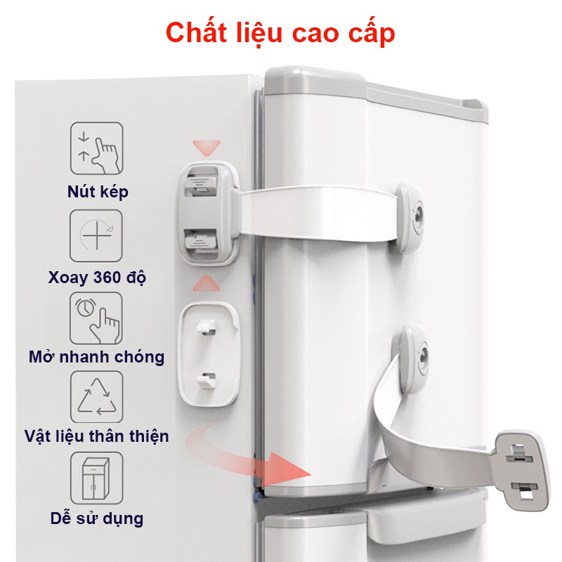 Khóa tủ lạnh cao cấp tiện lợi BBShine, Khóa ngăn kéo giúp bảo vệ an toàn cho bé – SS032