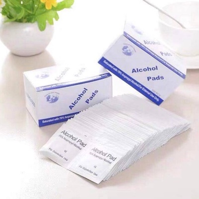 Bông tẩm cồn ALCOHOL PAD , sát khuẩn , sát trùng làm sạch khuyên và các dụng cụ