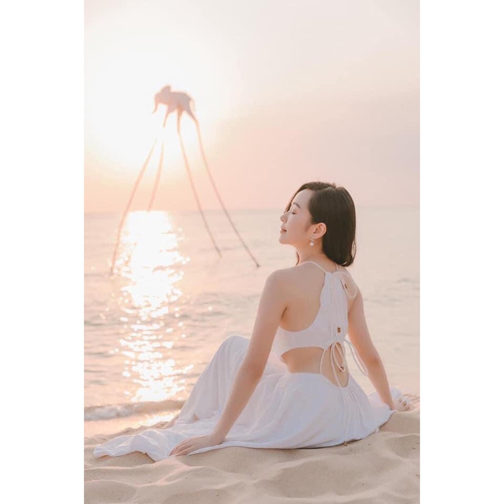 Đầm maxi boho công chúa đi biển dáng dài xẻ tà thắt eo đi biển chụp hình sống ảo kỉ yếu nàng thơ XUKA-DRESS MSP042