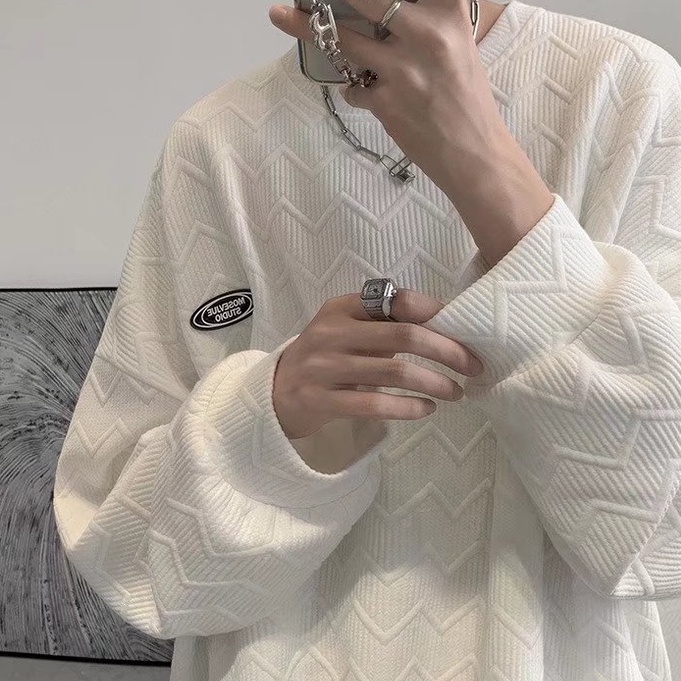 【M-5XL】Áo Sweater nam áo dài tay round neck Hàn Quốc thể thao Thời Trang áo phong cách ifashion Thoải Mái Cá Tính Cho Nam Nữ Kiểu simple unisex tops hoodie Sweater