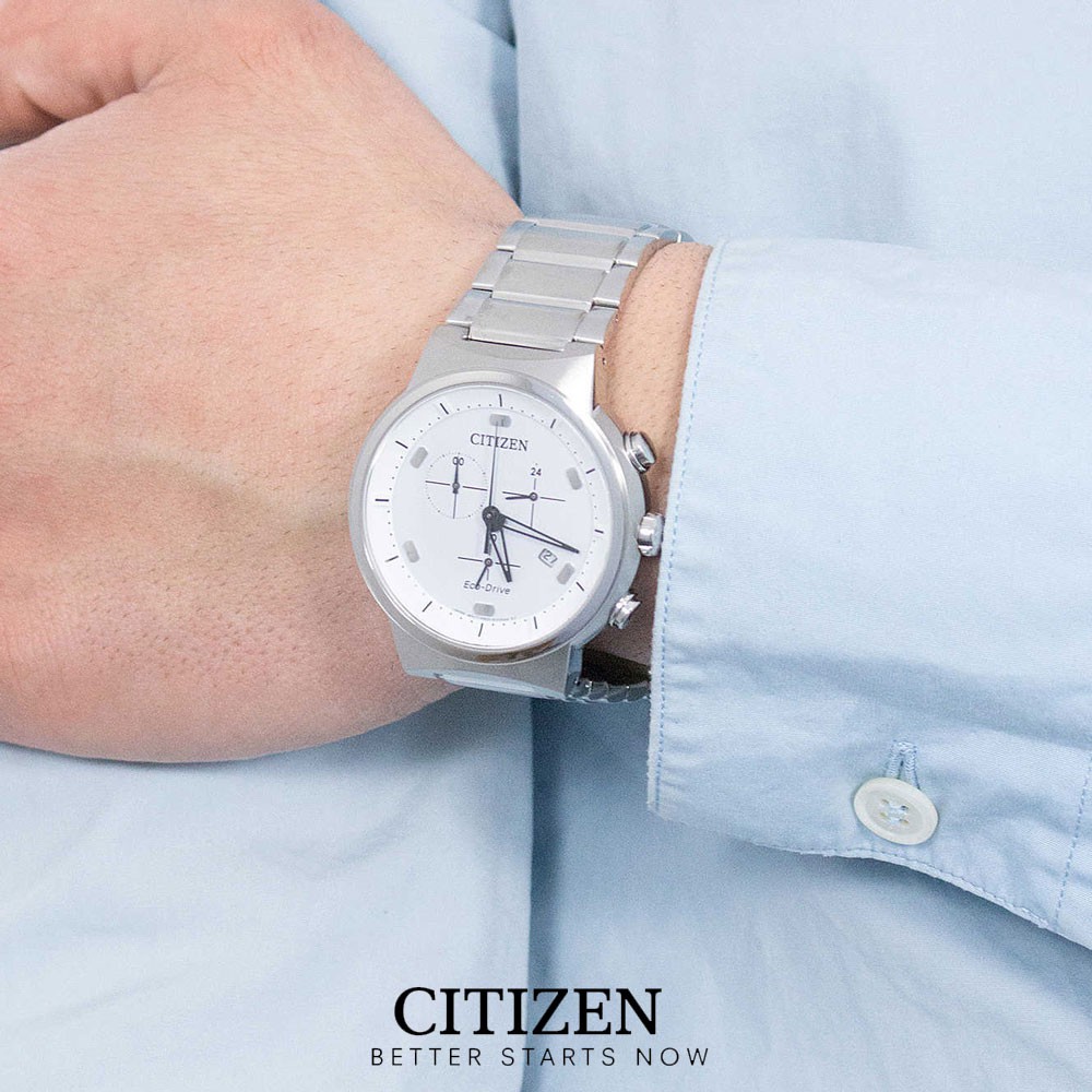 Đồng Hồ Nam Citizen Dây Thép Không Gỉ AT2400-81A - Mặt Trắng (Sapphire)