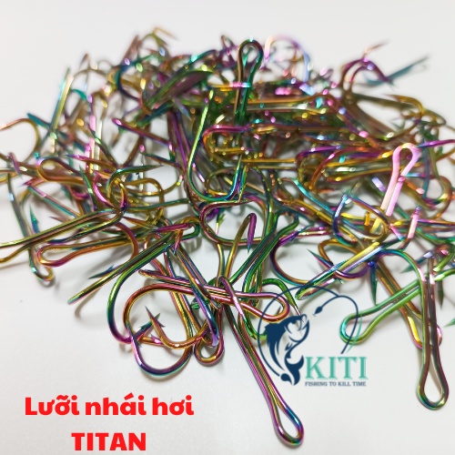Lưỡi nhái hơi TITAN , Lưỡi câu đôi TITAN dùng để câu lure, câu cá lóc làm bằng Titan , Ngạnh dài và chắc chắn