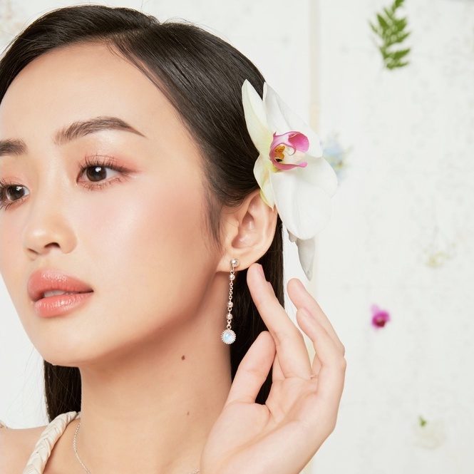 Bông Tai Bạc 925 Đá Ánh Trăng Moonstone Thiên Nhiên Phong Thủy May Mắn Không Kị Mệnh SP003245 Gypsy.lala