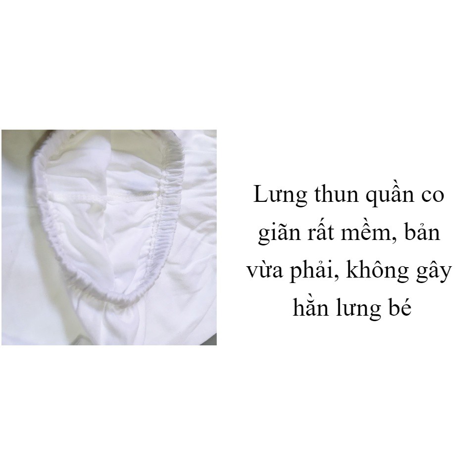 Quần áo trẻ em - Combo 5 quần đùi sơ sinh cotton Trắng JOU ( hàng xưởng may Việt Nam)